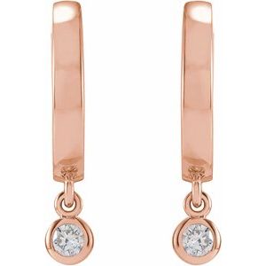 14K Rose Gold 1/5 CTW Natural Diamond Hinged Hoop Earrings