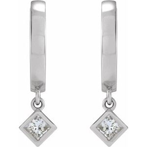 14K White Gold 1/3 CTW Natural Diamond Hinged Hoop Earrings – image 2