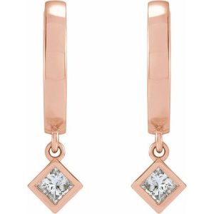 14K Rose Gold 1/3 CTW Natural Diamond Hinged Hoop Earrings – image 2
