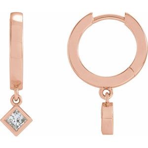 14K Rose Gold 1/3 CTW Natural Diamond Hinged Hoop Earrings