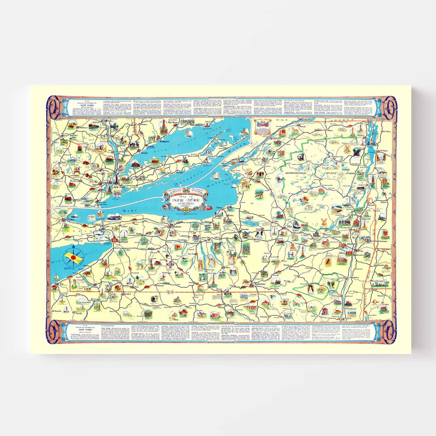 Vintage Map of New York 1934