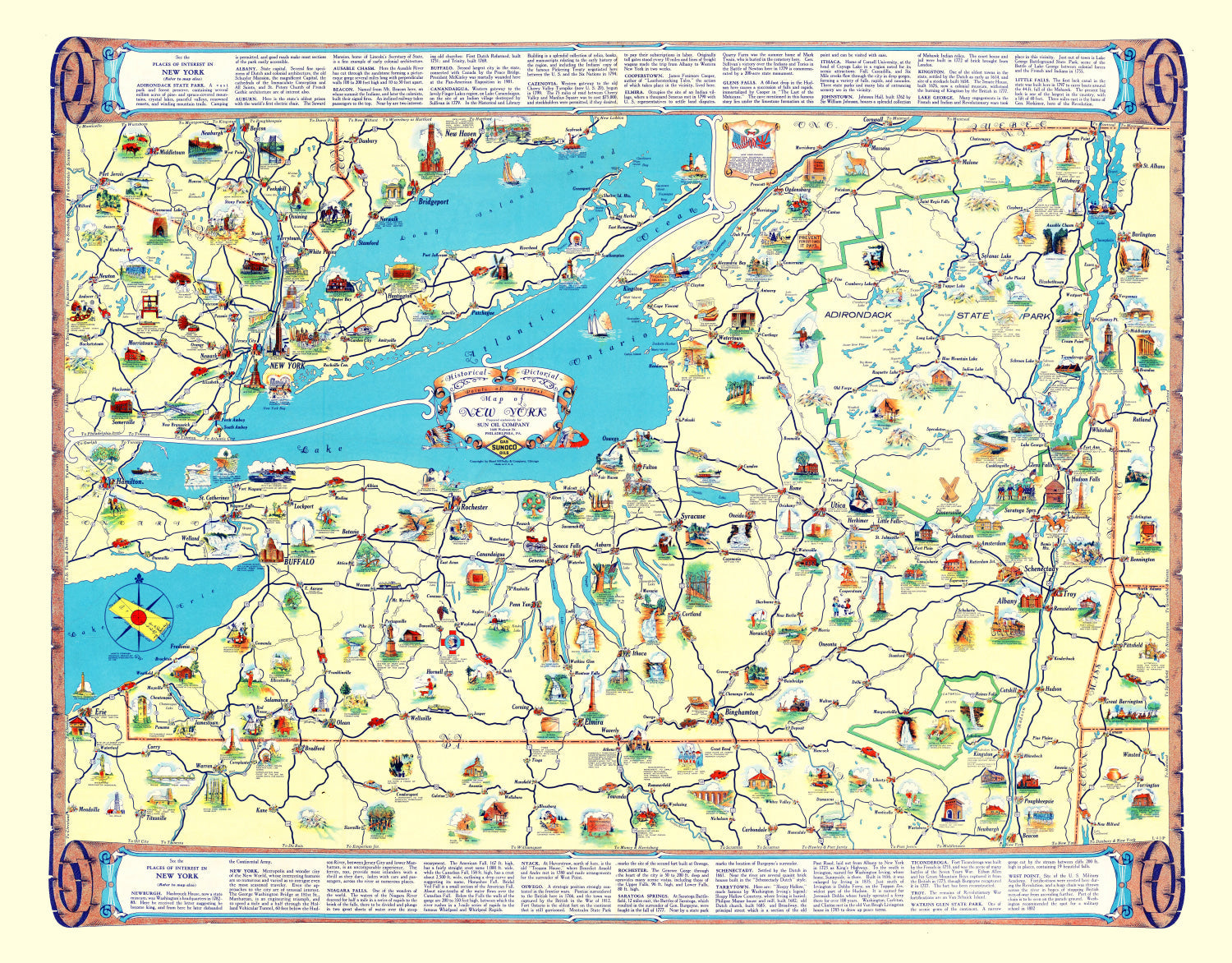Vintage Map of New York 1934