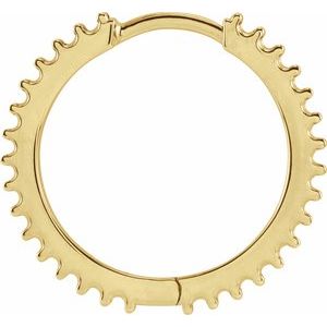 14K Yellow Gold 1.3 mm Round 17.63 mm Hoop Earring Mounting – image 2