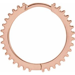 14K Rose Gold 1.3 mm Round 17.63 mm Hoop Earring Mounting – image 2