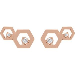 14K Rose Gold .08 CTW Natural Diamond Honeycomb Earrings