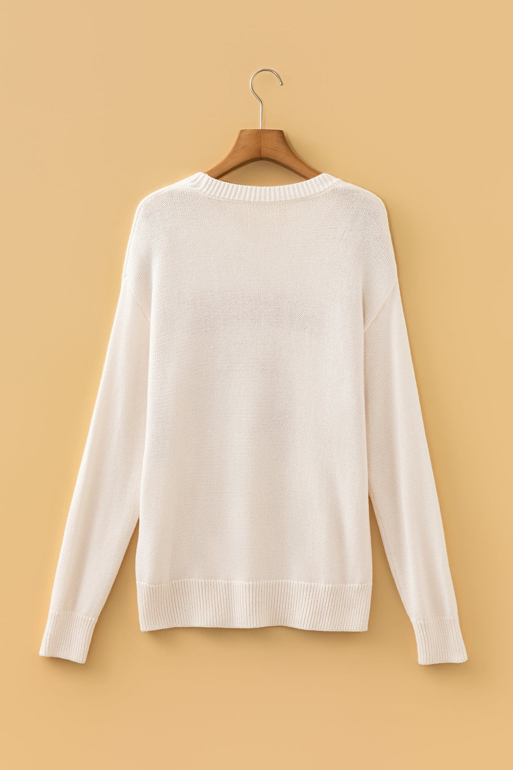 Football Drop Shoulder Knit Top Sweater