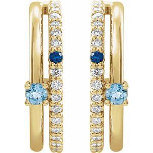14K Yellow Gold 2 mm Round Left Hoop Earring Mounting – image 3