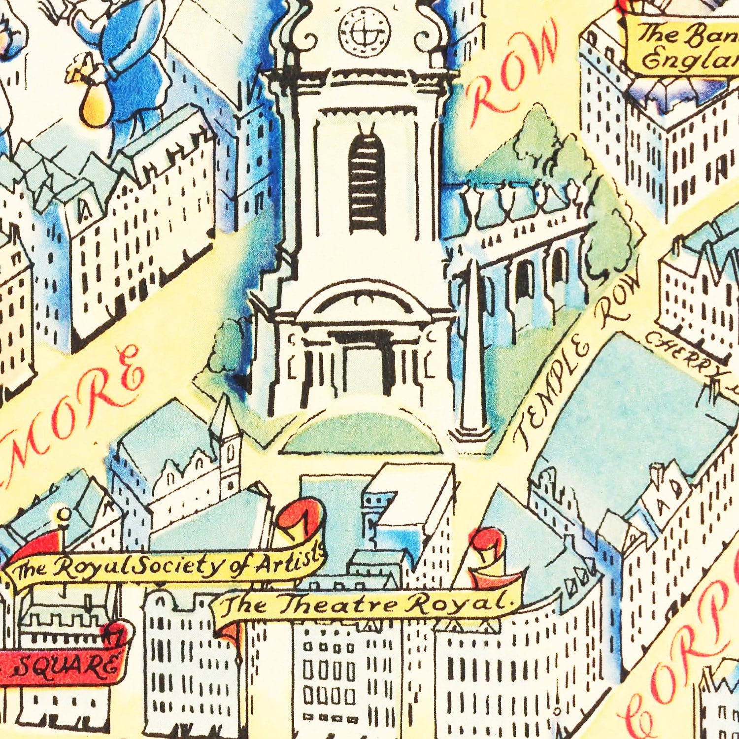 Vintage Map of Birmingham, England 1940
