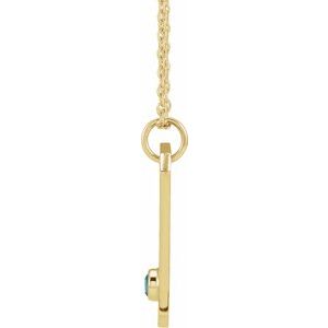 14K Yellow Gold Natural Blue Zircon & .01 CTW Natural Diamond Scorpio Constellation 16-18" Necklace