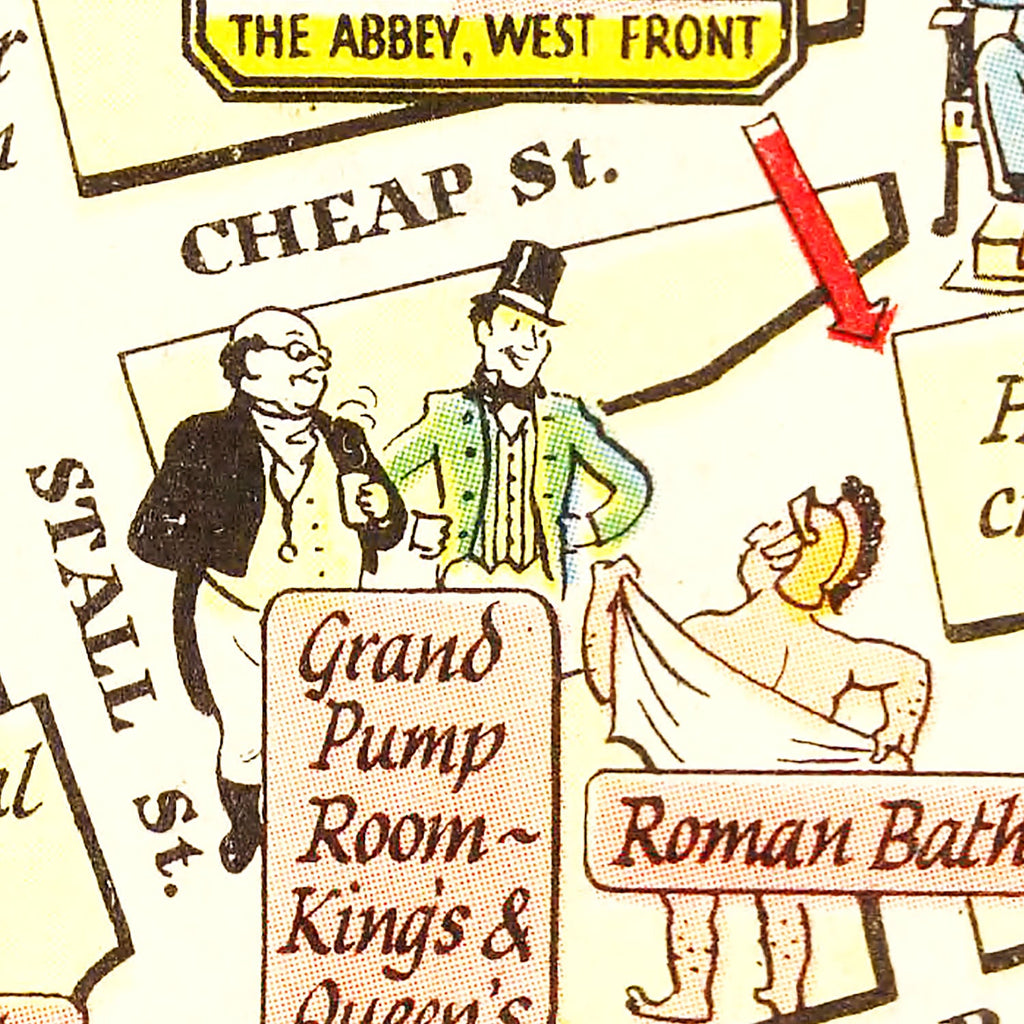 Vintage Map of Bath, United Kingdom 1948