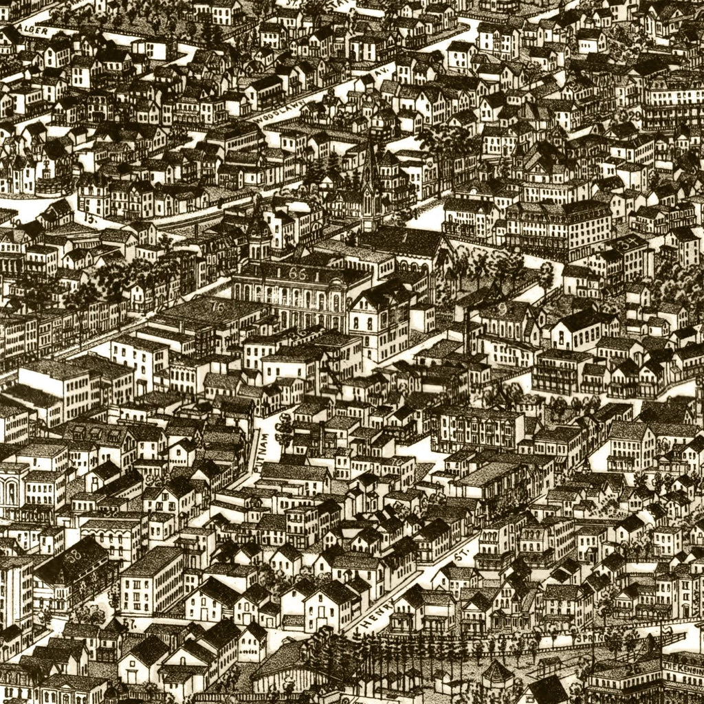Vintage Map of Saratoga Springs, New York 1888