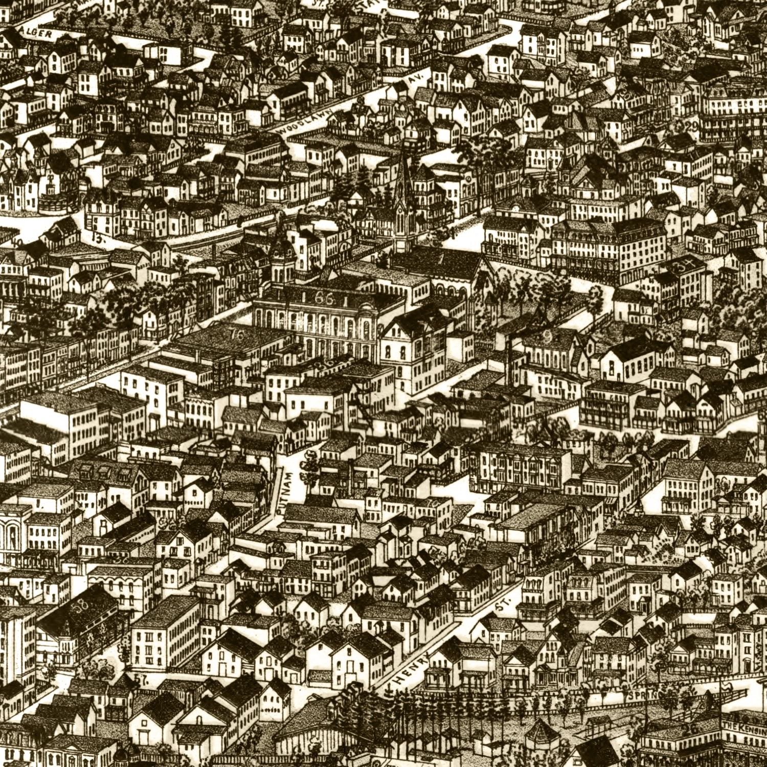 Vintage Map of Saratoga Springs, New York 1888