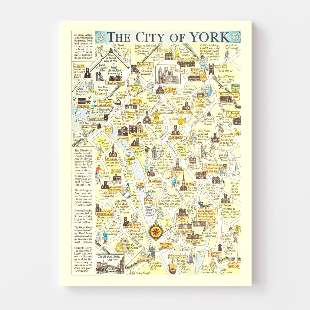 Vintage Map of York, England 1948