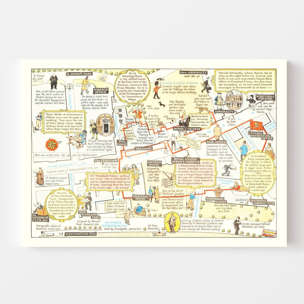 Vintage Map of Whitehall, 1948