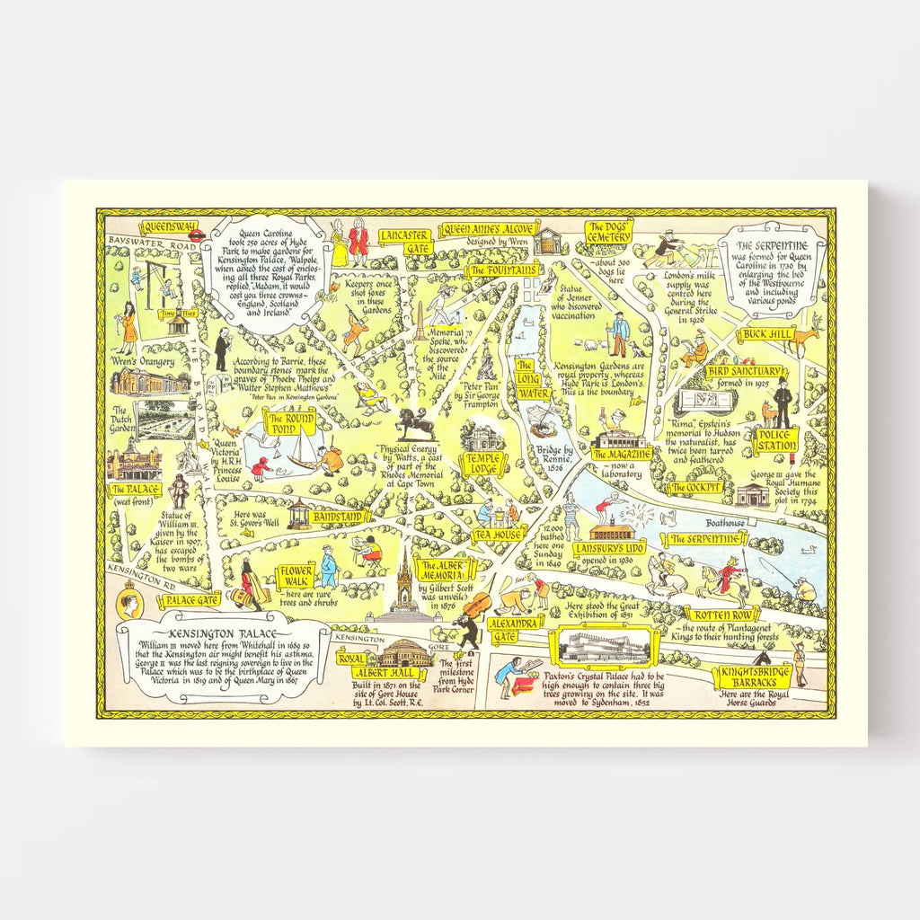 Vintage Map of Kensington Palace, 1948