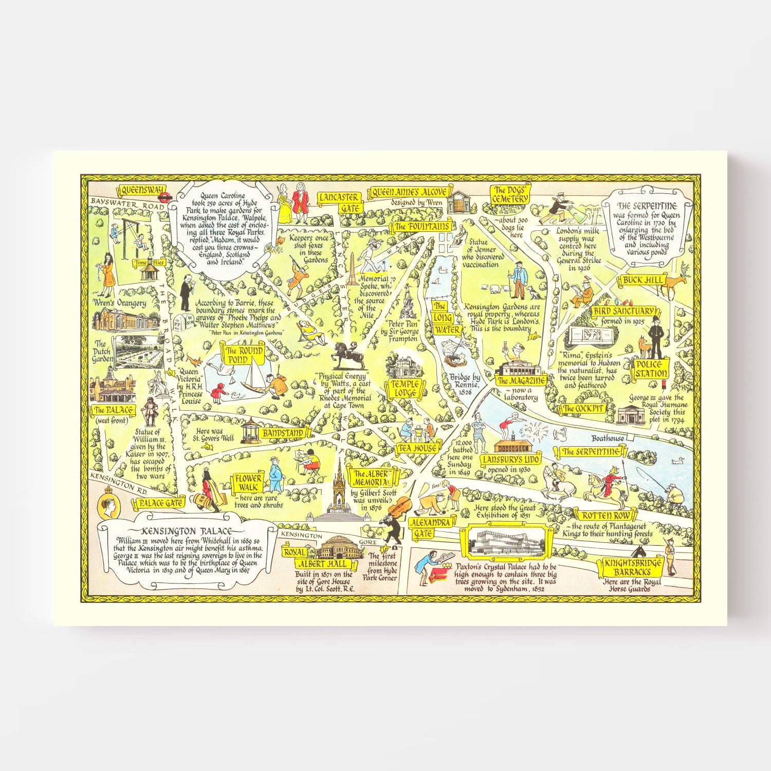 Vintage Map of Kensington Palace, 1948