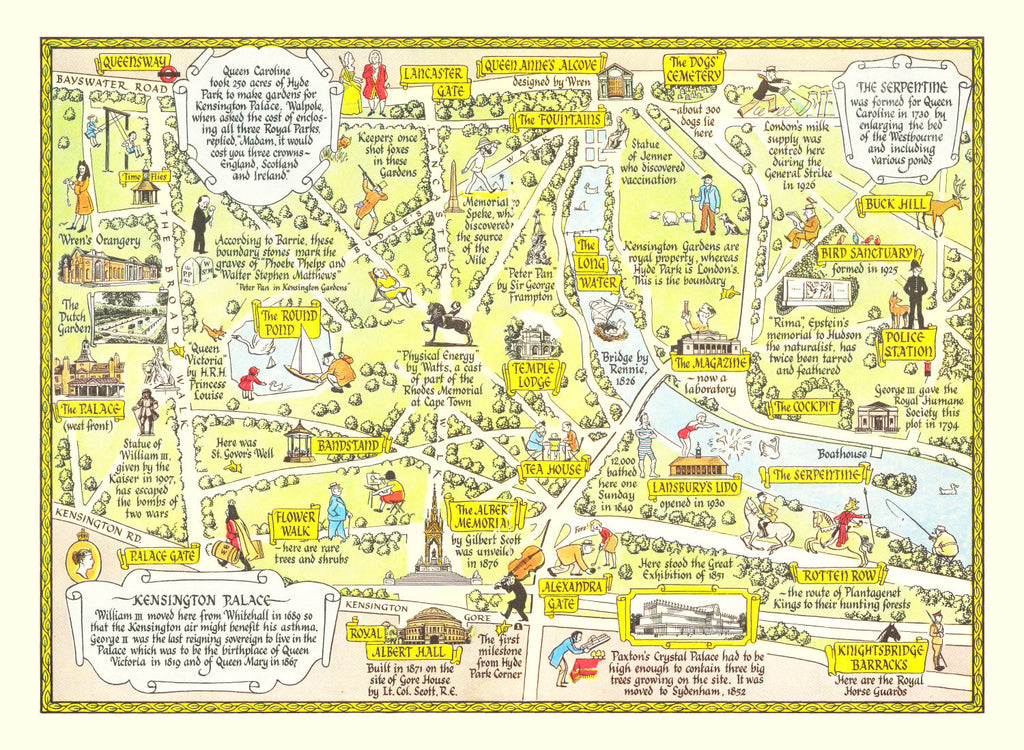 Vintage Map of Kensington Palace, 1948