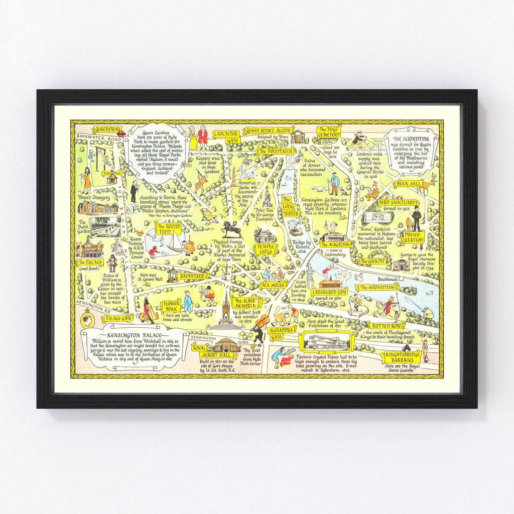Vintage Map of Kensington Palace, 1948