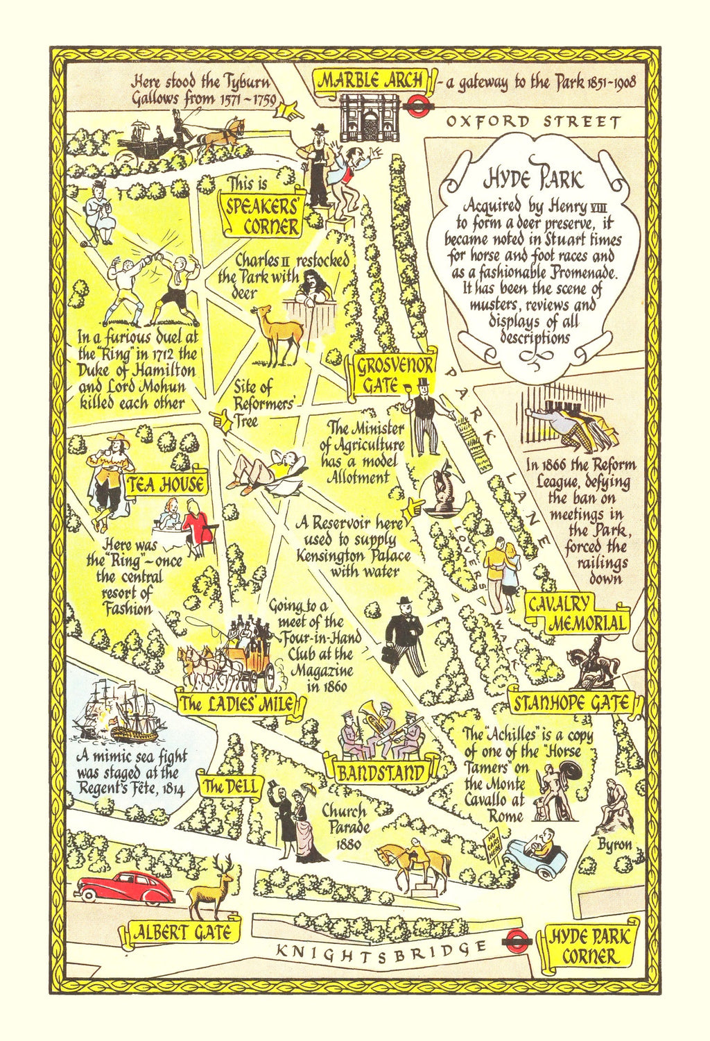 Vintage Map of Hyde Park, 1948