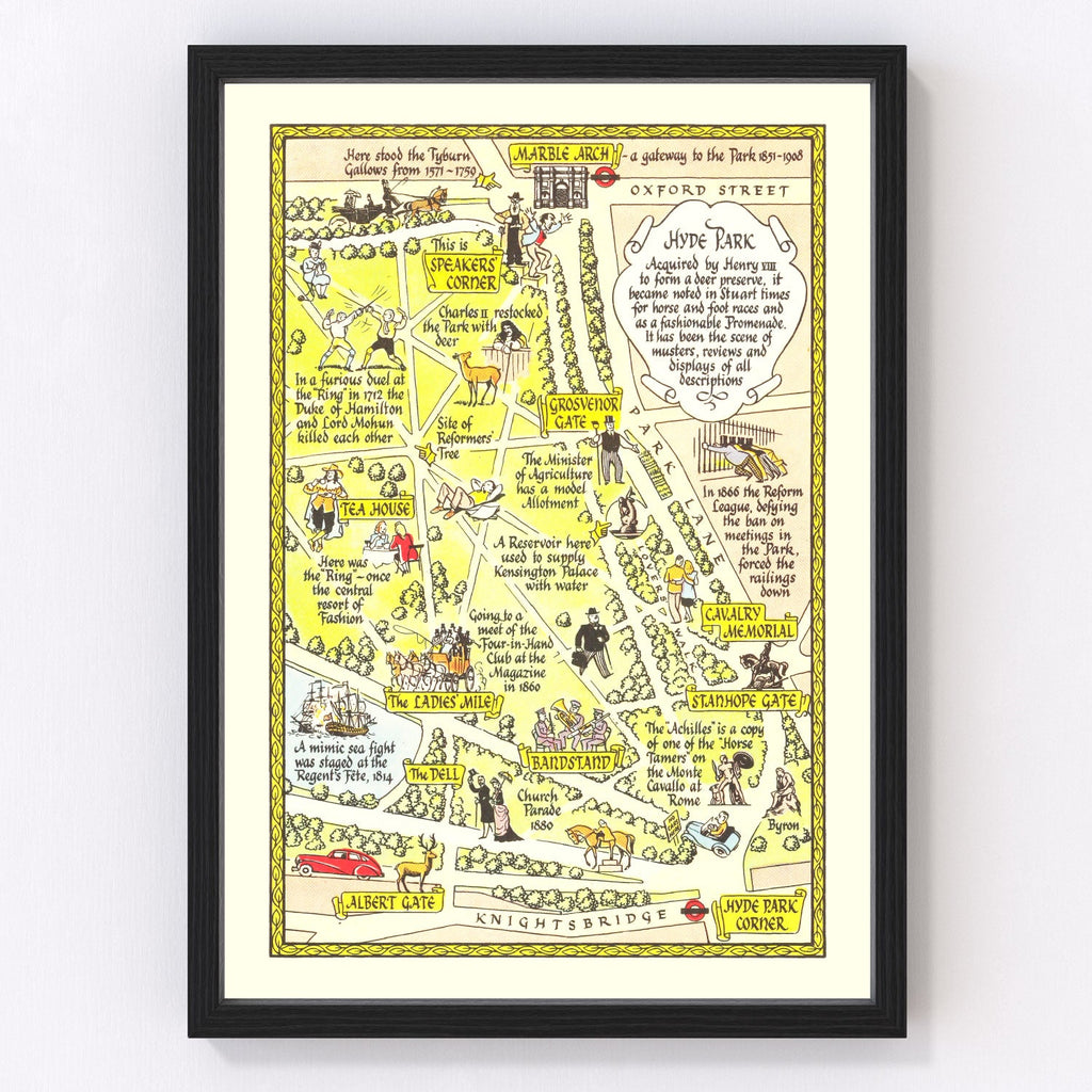 Vintage Map of Hyde Park, 1948