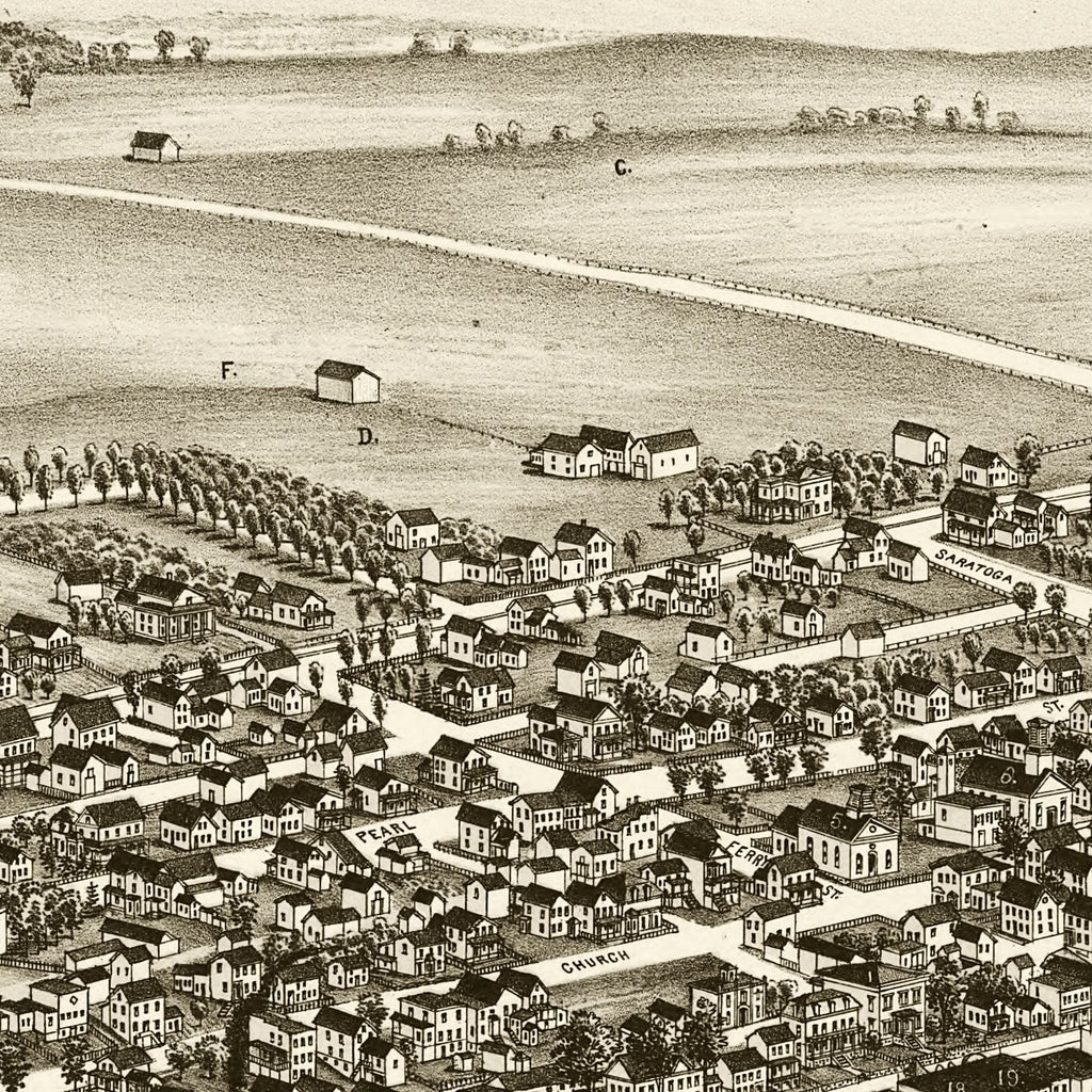 Vintage Map of Schuylerville, New York 1889