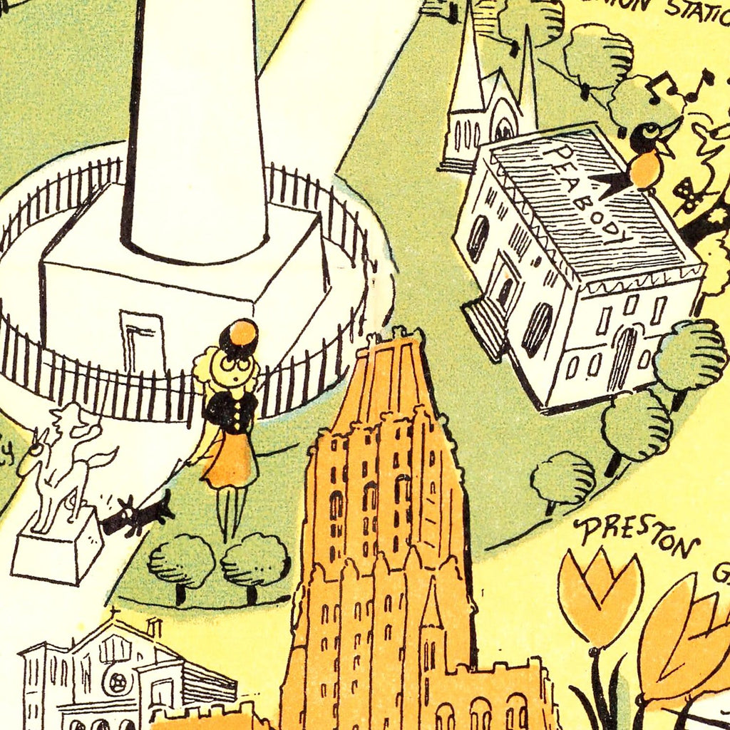 Vintage Map of Baltimore, Maryland 1947