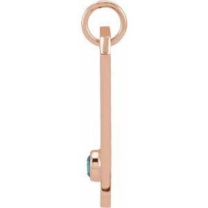14K Rose Gold Natural Blue Zircon & .01 CTW Natural Diamond Scorpio Constellation Pendant