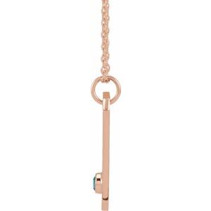 14K Rose Gold Natural Blue Zircon & .01 CTW Natural Diamond Scorpio Constellation 16-18" Necklace