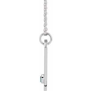 Platinum Natural Blue Zircon & .01 CTW Natural Diamond Scorpio Constellation 16-18" Necklace