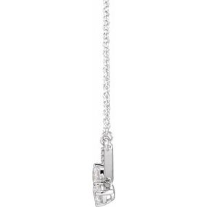 14K White Gold 5/8 CTW Lab-Grown Diamond Two-Stone 18" Necklace