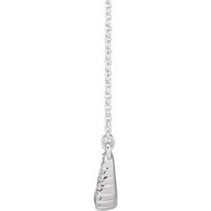 14K White Gold 3/4 CTW Lab-Grown Diamond French-Set Bar 18" Necklace