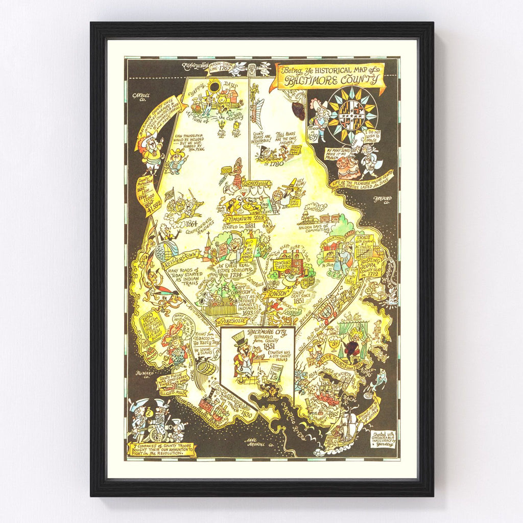 Vintage Map of Baltimore County, Maryland 1935