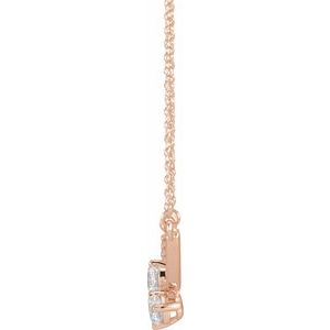 14K Rose Gold 5/8 CTW Lab-Grown Diamond Two-Stone 18" Necklace