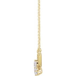 14K Yellow Gold 5/8 CTW Lab-Grown Diamond Two-Stone 18" Necklace