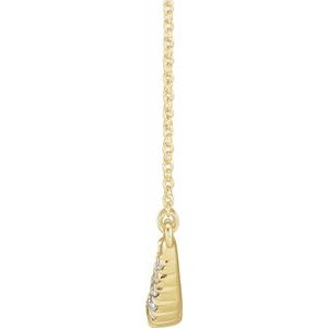 14K Yellow Gold 3/4 CTW Lab-Grown Diamond French-Set Bar 18" Necklace