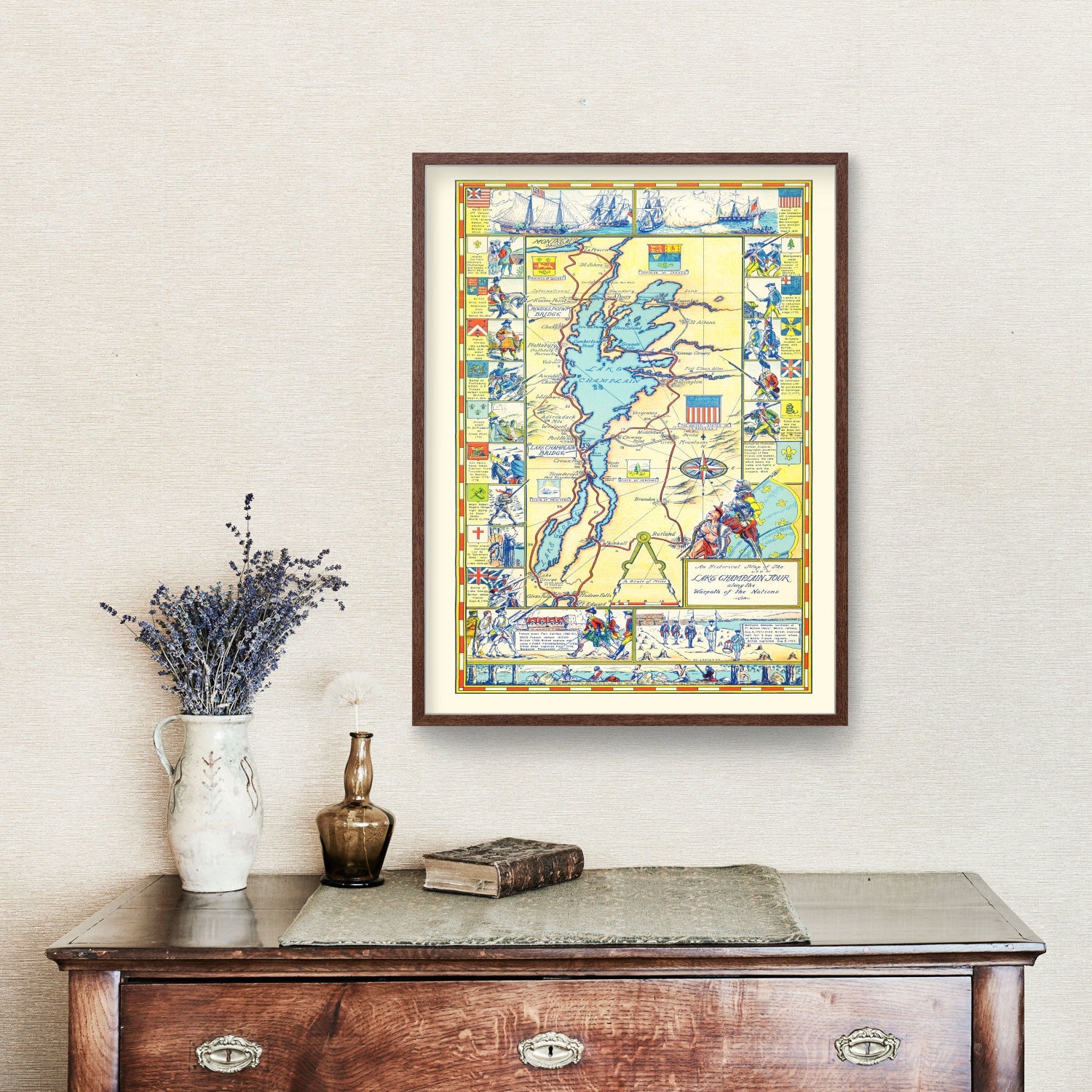 Vintage Map of Lake Champlain, 1939