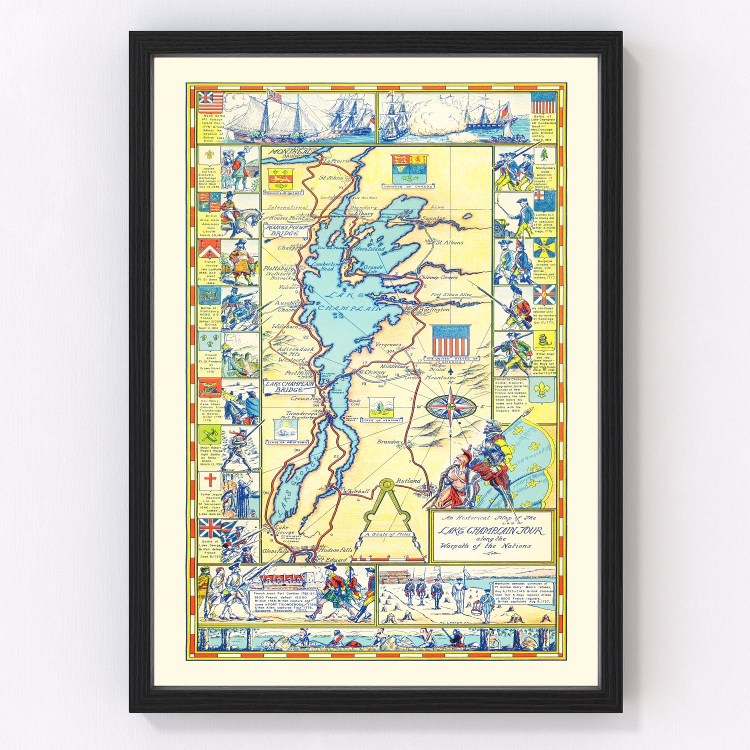 Vintage Map of Lake Champlain, 1939