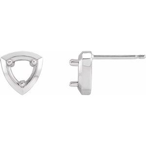 Platinum 4.5 mm Round Geometric Earring Mounting