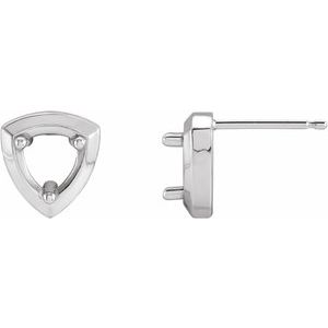 Sterling Silver 5.2 mm Round Geometric Earring Mounting