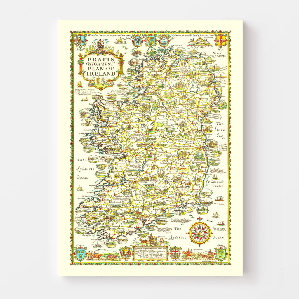 Vintage Map of Ireland 1933
