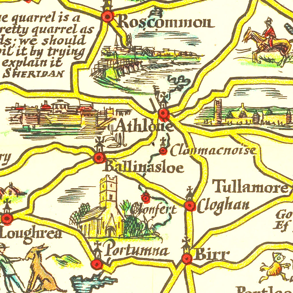 Vintage Map of Ireland 1933