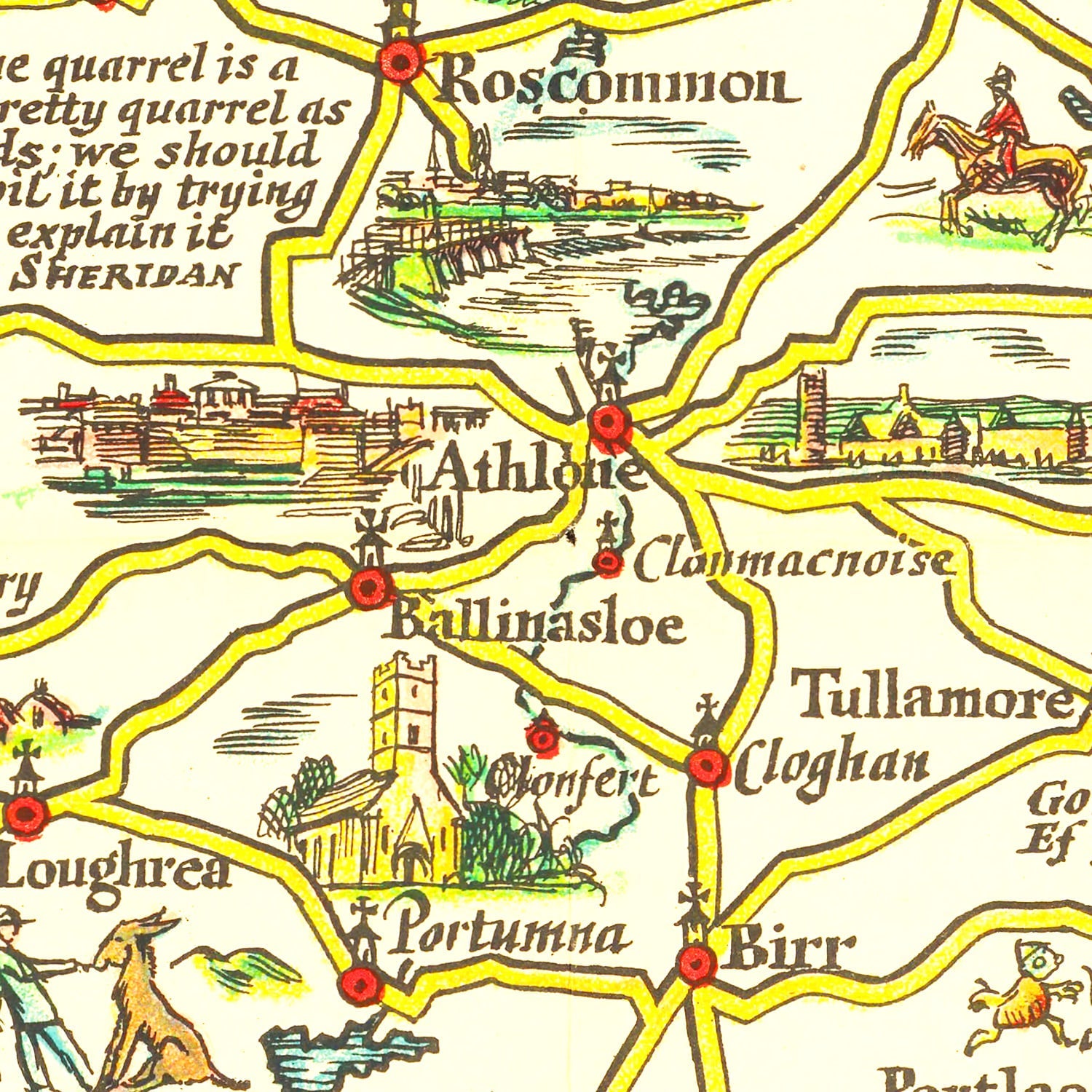Vintage Map of Ireland 1933
