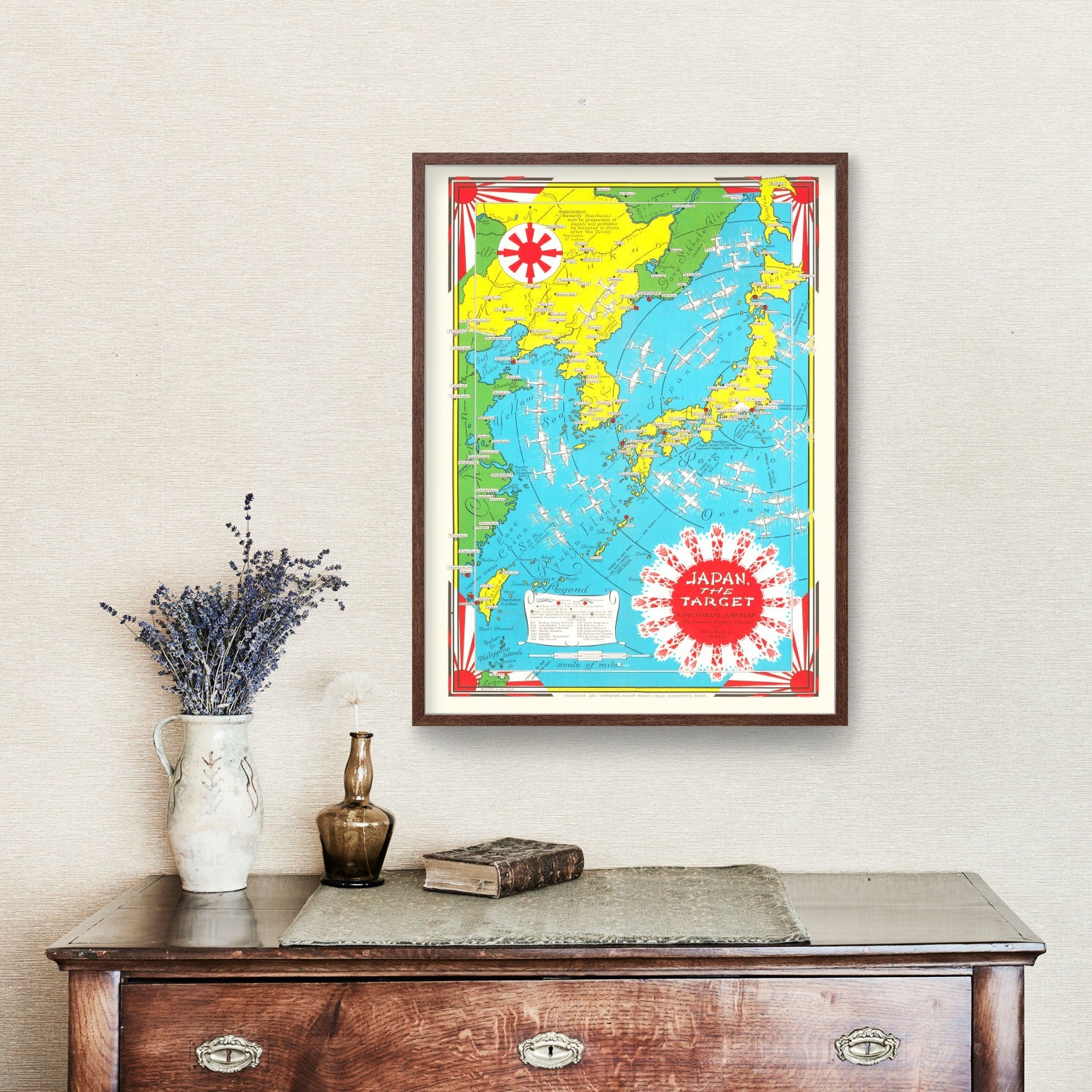 Vintage Military Map of Japan, 1944