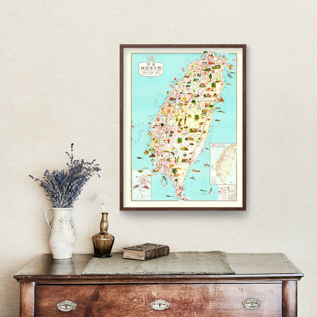 Vintage Map of Taiwan 1969