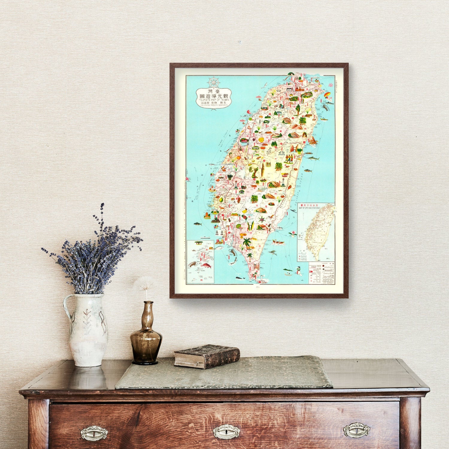Vintage Map of Taiwan 1969