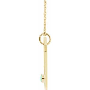 14K Yellow Gold Natural Emerald & .01 CTW Natural Diamond Aries Constellation 16-18" Necklace