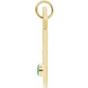 14K Yellow Gold Natural Emerald & .01 CTW Natural Diamond Aries Constellation Pendant