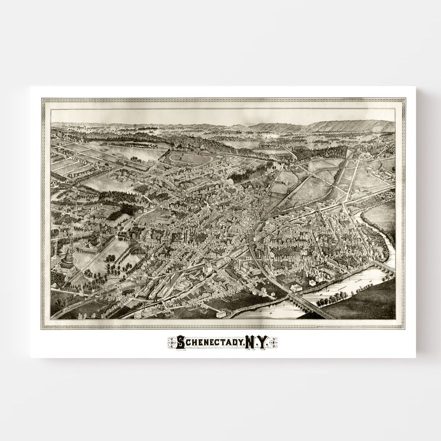Vintage Map of Schenectady, New York 1882