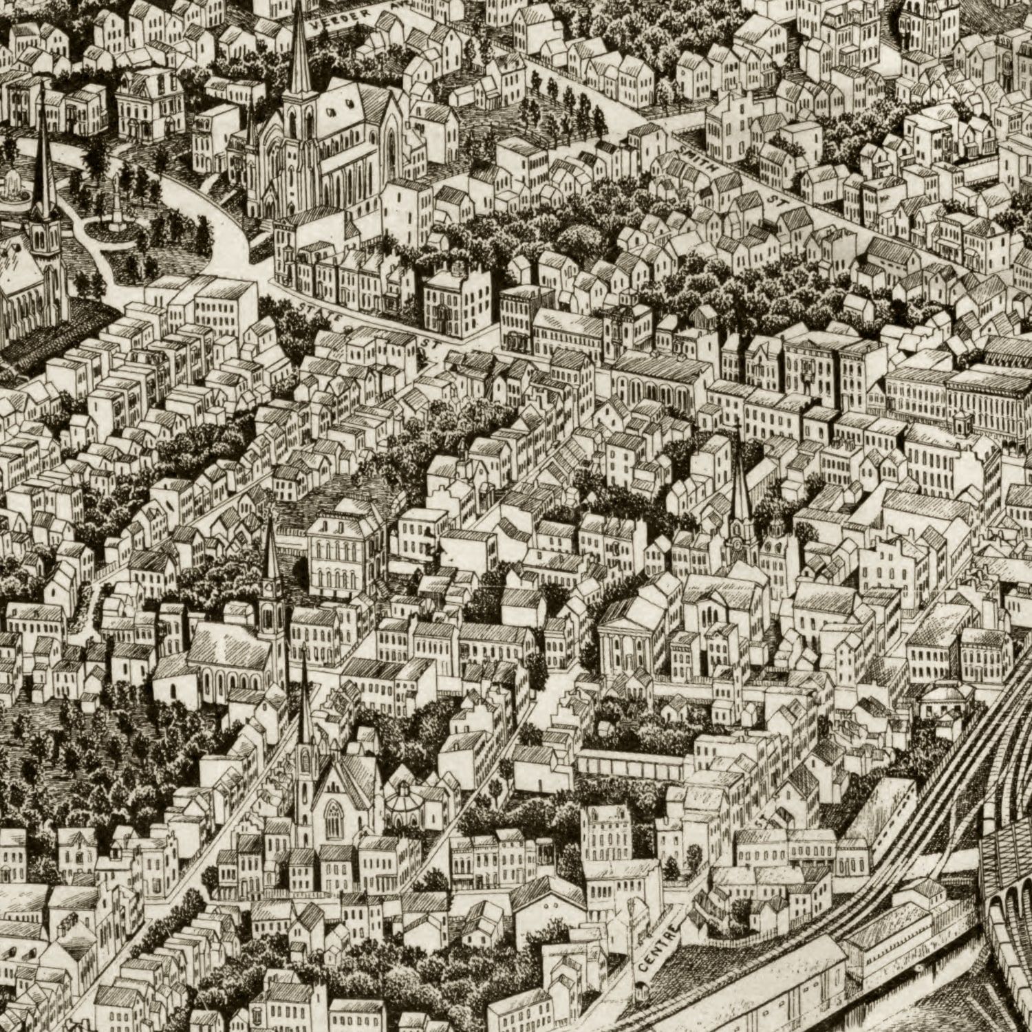 Vintage Map of Schenectady, New York 1882