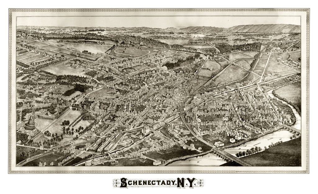 Vintage Map of Schenectady, New York 1882